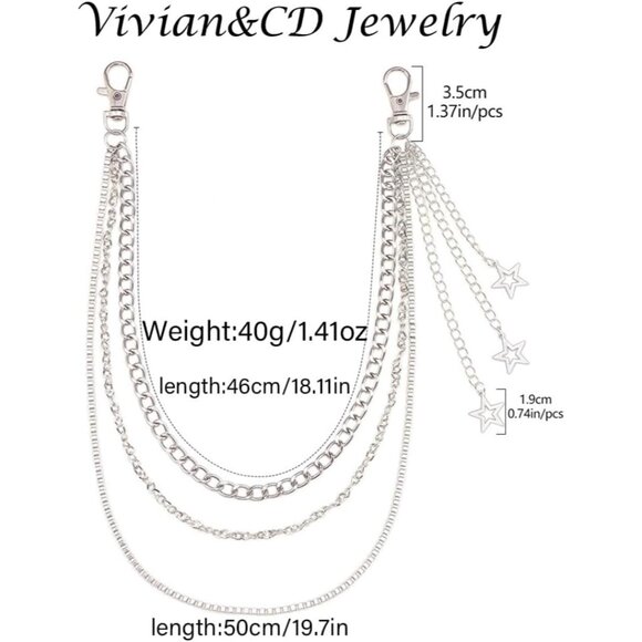 Stylish Vintage-Inspired Chain Belt for Skateboarding and Hip-Hop Culture - Picture 6 of 6